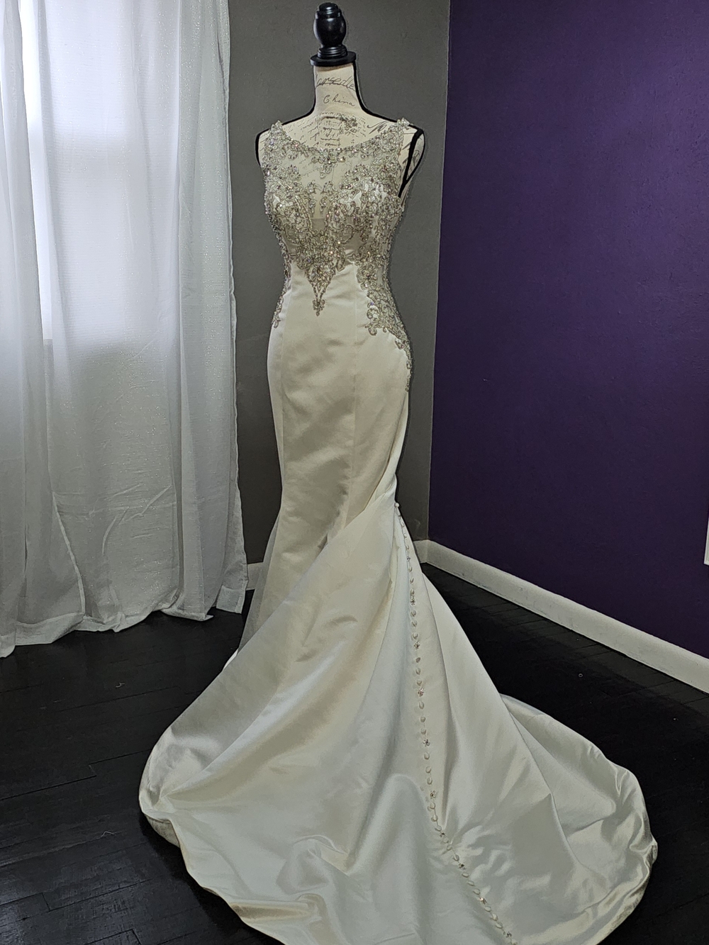 Elegant Ivory Beaded Mermaid Dress - Sleeveless Evening Gown